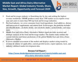 Middle East and Africa Dairy Alternative Market