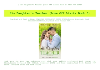 ^DOWNLOAD-PDF) His Daughter's Teacher (Love Off Limits Book 3) READ PDF EBOOK