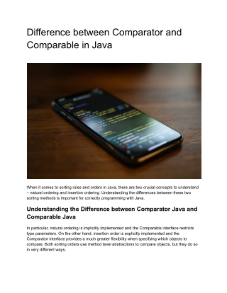 Difference between Comparator and Comparable in Java