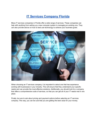 IT Services Company in Florida