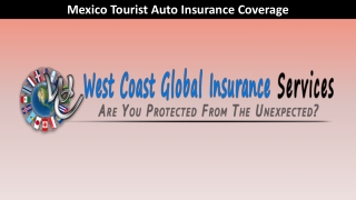 Mexico Tourist Auto Insurance Coverage