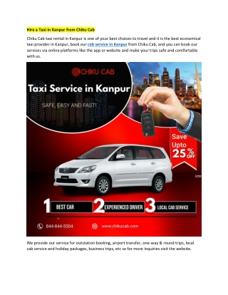 Hire a Taxi in Kanpur from Chiku Ca1