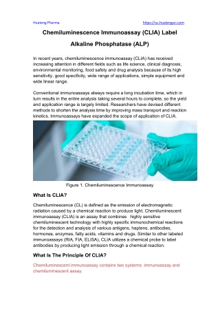 Chemiluminescence Immunoassay (CLIA) Label Alkaline Phosphatase (ALP)