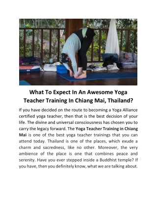 What To Expect In an Awesome Yoga Teacher Training in Chiang Mai, Thailand