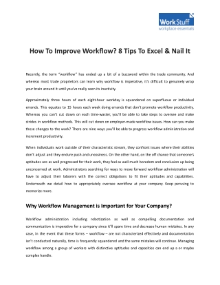 How To Improve Workflow_ 8 Tips To Excel & Nail It