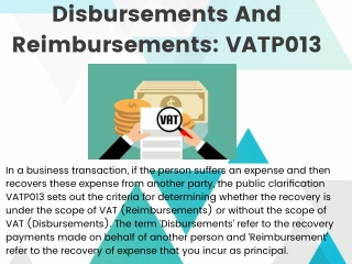 Disbursements And Reimbursements: VATP013