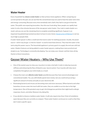 Water Heater