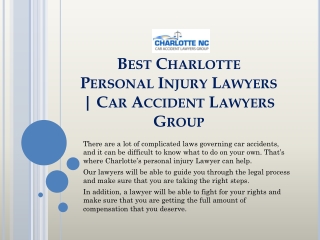Best Charlotte Personal Injury Lawyers |Car Accident Lawyers Group