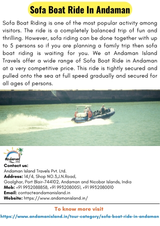 Sofa Boat Ride In Andaman