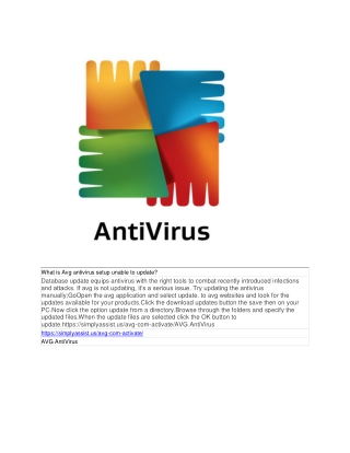 What is Avg antivirus setup unable to update?