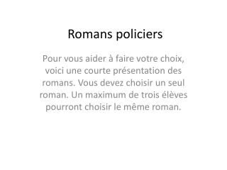 Romans policiers