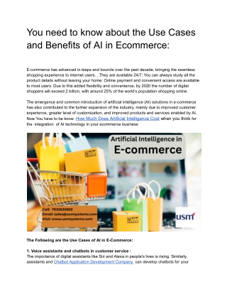 Blog Ai in Ecommerce - Google Docs