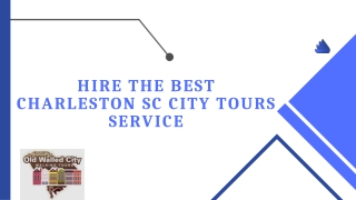 Charleston SC city tours are offered by Walled City Tours