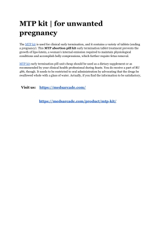 MTP kit _ for unwanted pregnancy