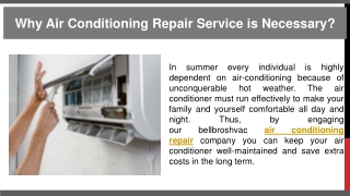 Why Air Conditioning Repair Service is Necessary