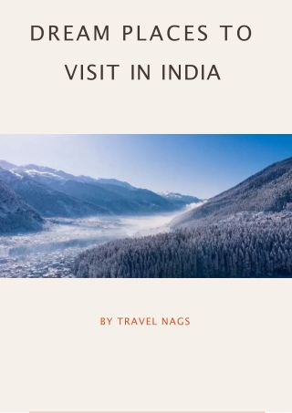 Dream Places to Visit in India