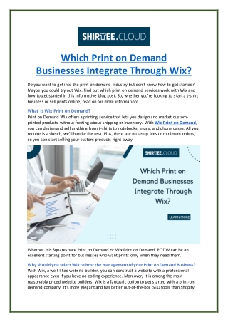 Which Print on Demand Businesses Integrate Through Wix?