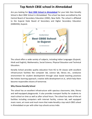 CBSC School in Ahmedabad