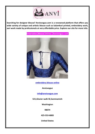 embroidery blouse online