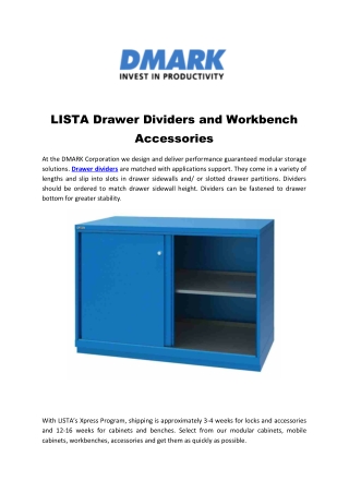 LISTA Drawer Dividers and Workbench Accessories