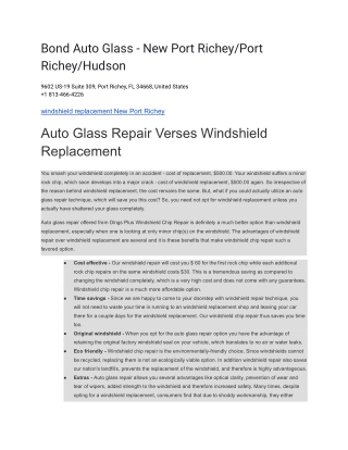 Bond Auto Glass - New Port Richey_Port Richey_Hudson