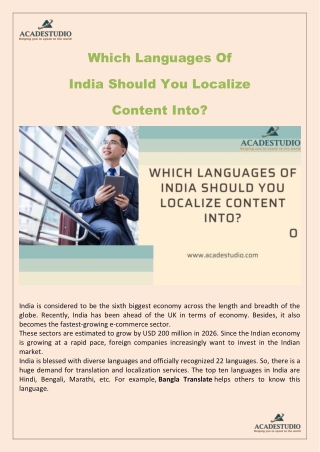 Which Languages Of India Should You Localize Content Into
