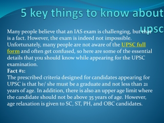 5 key things to know about upsc