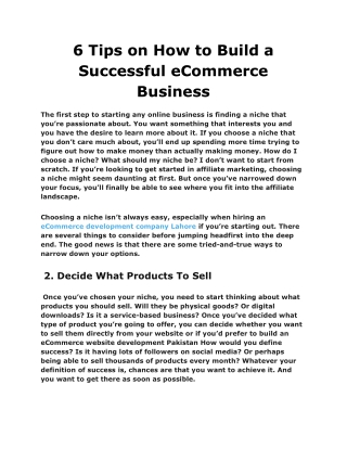 6 Tips on How to Build a Successful eCommerce Business
