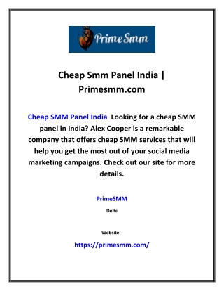 Cheap Smm Panel India | Primesmm.com