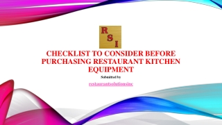 Checklist to Consider Before Purchasing Restaurant Kitchen Equipment