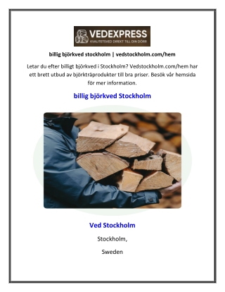 billig björkved stockholm | vedstockholm.com/hem