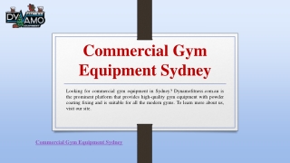 Commercial Gym Equipment Sydney | Dynamofitness.com.au