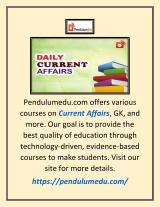 Current Affairs | Pendulumedu.com