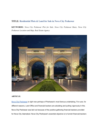 Residential land  and plots for sale in nova city peshawar (1)