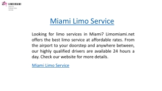 Miami Limo Service  Limomiami.net