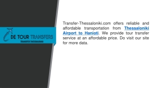 Thessaloniki Airport To Hanioti   Transfer-thessaloniki.com