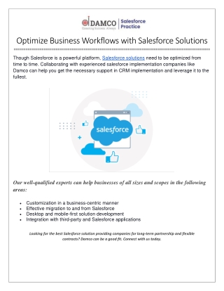 Optimize Business Workflows with Salesforce Solutions