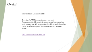 Tms Treatment Centers Near Me  Curatedmentalhealth.com