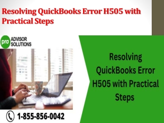 Resolving QuickBooks Error H505 with Practical Steps