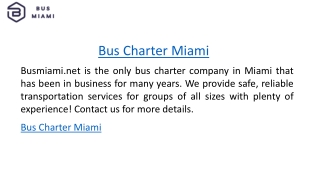 Bus Charter Miami  Busmiami.net