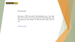 Pto Driveshaft  Driveshaftparts.com