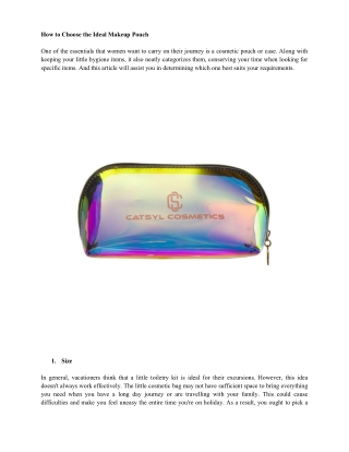 How to Choose the Ideal Makeup Pouch