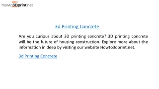 3d Printing Concrete  Howto3dprint.net