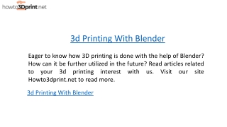 3d Printing With Blender  Howto3dprint.net