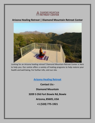 Arizona Healing Retreat | Diamond Mountain Retreat Center