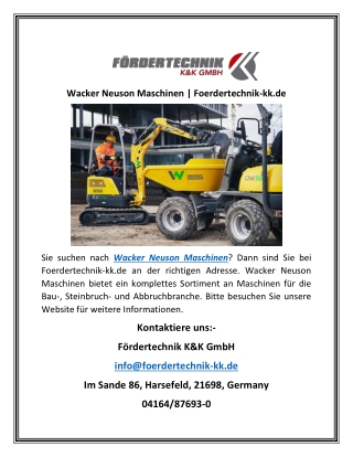 Wacker Neuson Maschinen | Foerdertechnik-kk.de