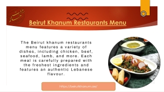 Lebanese Food Menu