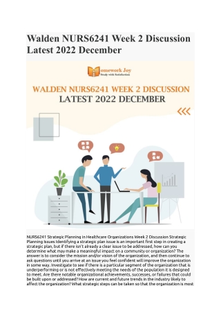 Walden NURS6241 Week 2 Discussion Latest 2022 December