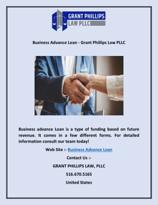 Business Advance Loan - Grant Phillips Law PLLC