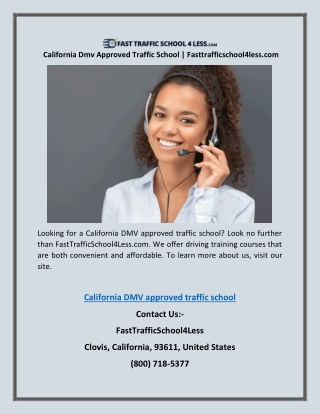 California Dmv Approved Traffic School | Fasttrafficschool4less.com